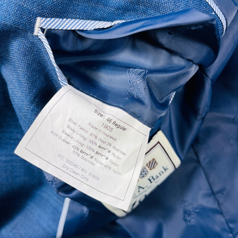 Jos. A. Bank 1905 Tailored Fit Blue Glen Plaid Blazer Sport Coat brrr Comfort - Picture 6 of 6
